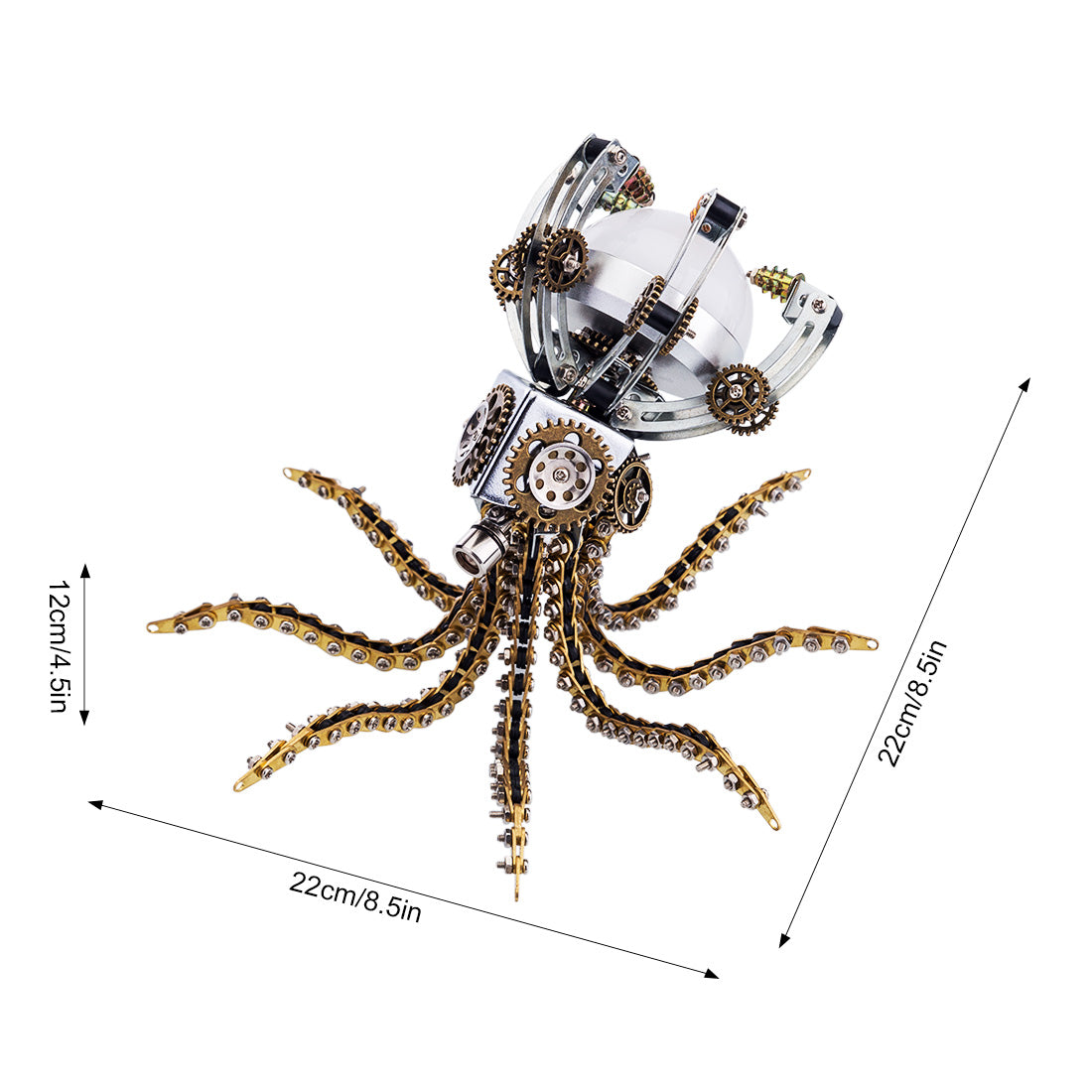 Steampunk Mechanical Octopus Desk Lamp Model DIY Craft Puzzle - 1060PCS Assembly Kit for Unique Home Decor and Creative Gifting 3D Puzzle Model Kit Diyengmod