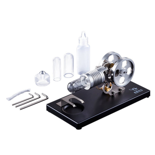 DIY Manson Stirling Engine Model Kit with Metal Baseplate - Educational Toy for Kids Single Cylinder Stirling Engine Diyengmod