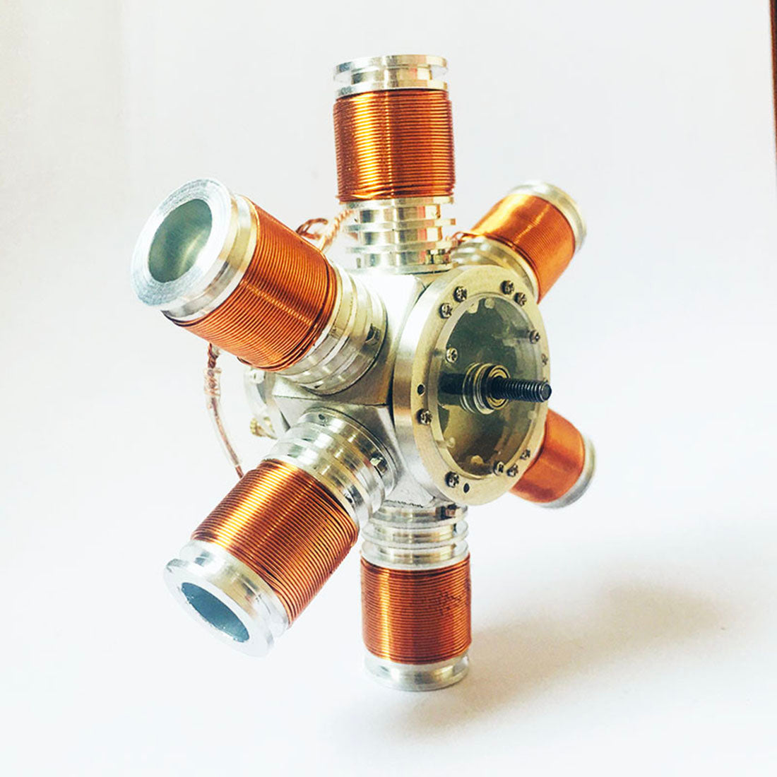 Metal Six-Cylinder Brushless Electromagnetic Engine Model - Educational DIY Science Toy Engine Model Diyengmod