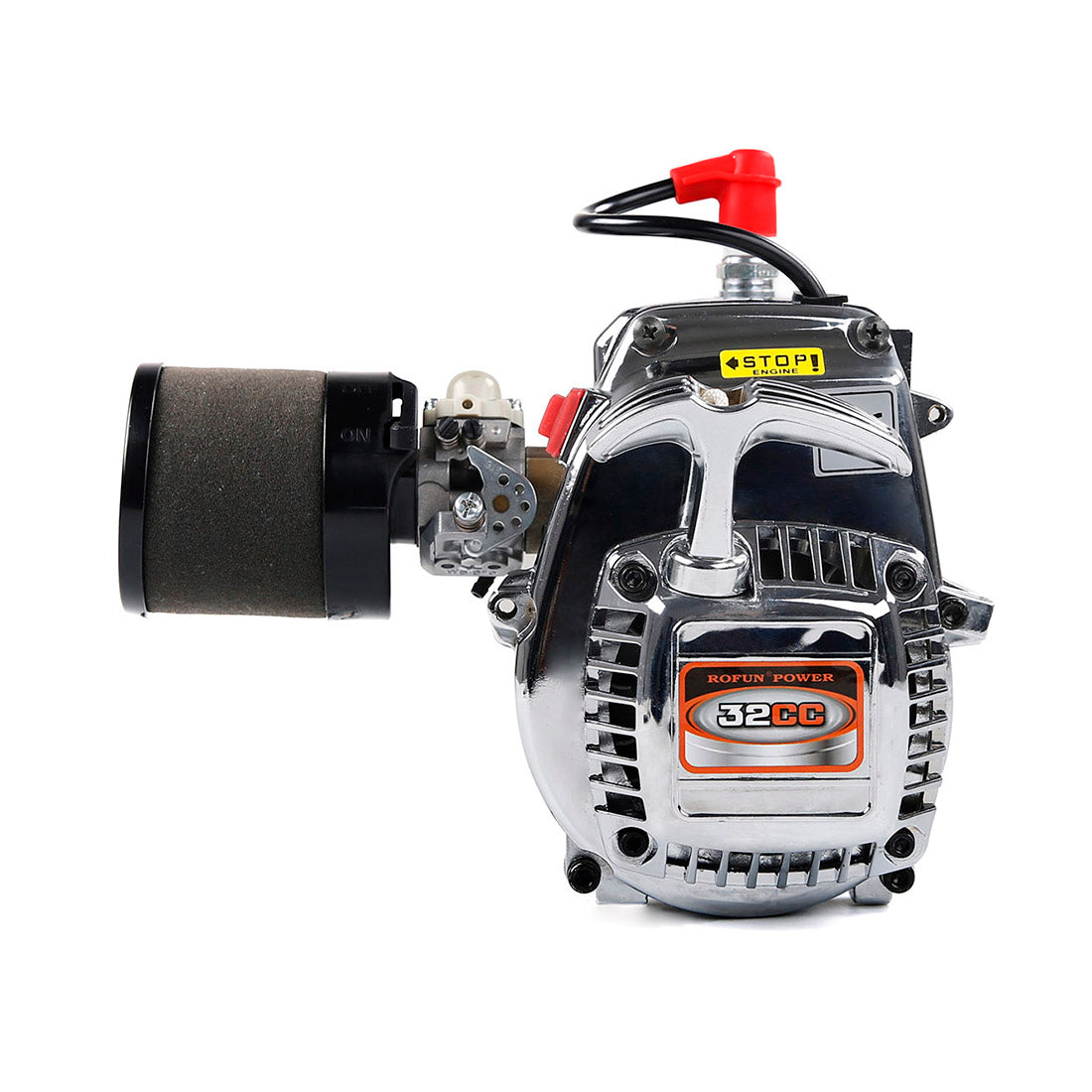 32cc BAJA Chrome Two-Stroke Engine for 1/5 RC Gasoline Model Cars - Easy Start Design RC Engine Diyengmod