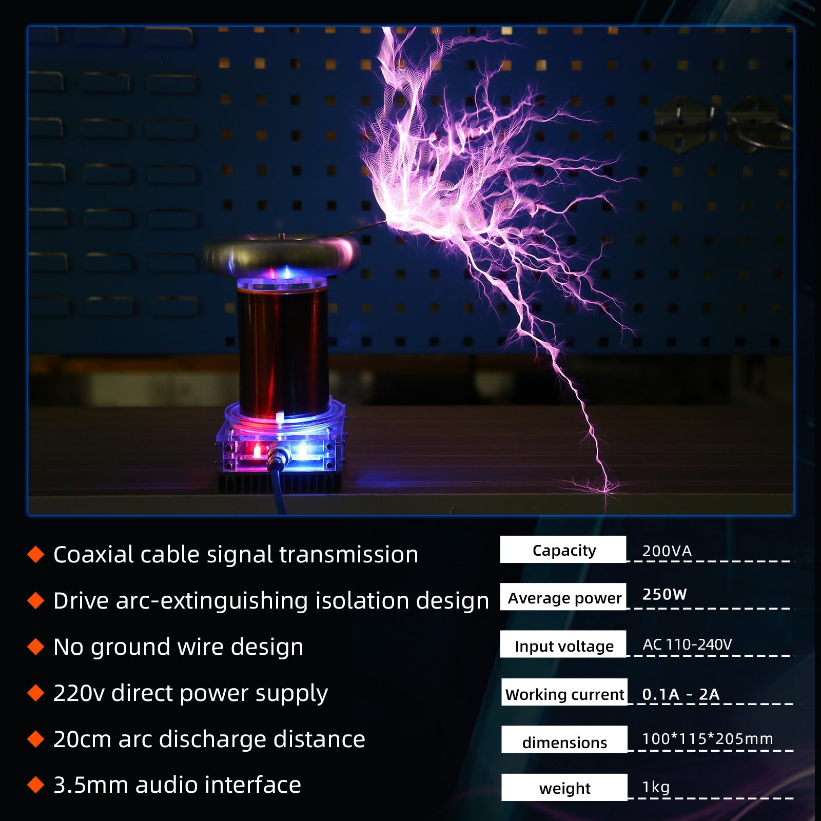 High-Tech Musical Tesla Coil with Integrated Arc Discharge for Educational and Demonstration Purposes Engine Models Diyengmod