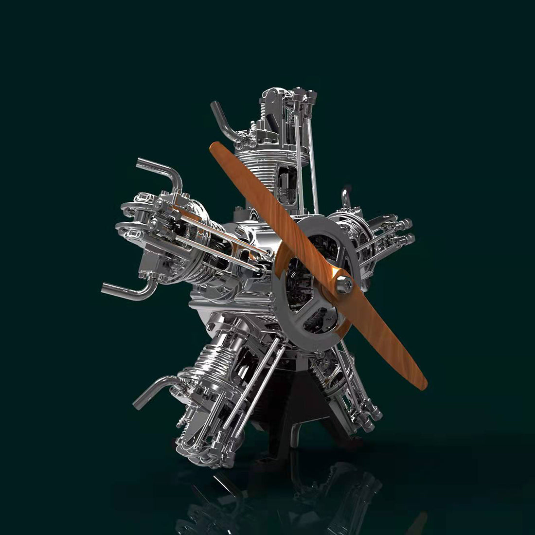 Build Your Own Functional 5 Cylinder Radial Engine Model Kit - TECHING 1:6 Scale Full Metal Engine Kit with 230+ Parts Engine Model Diyengmod