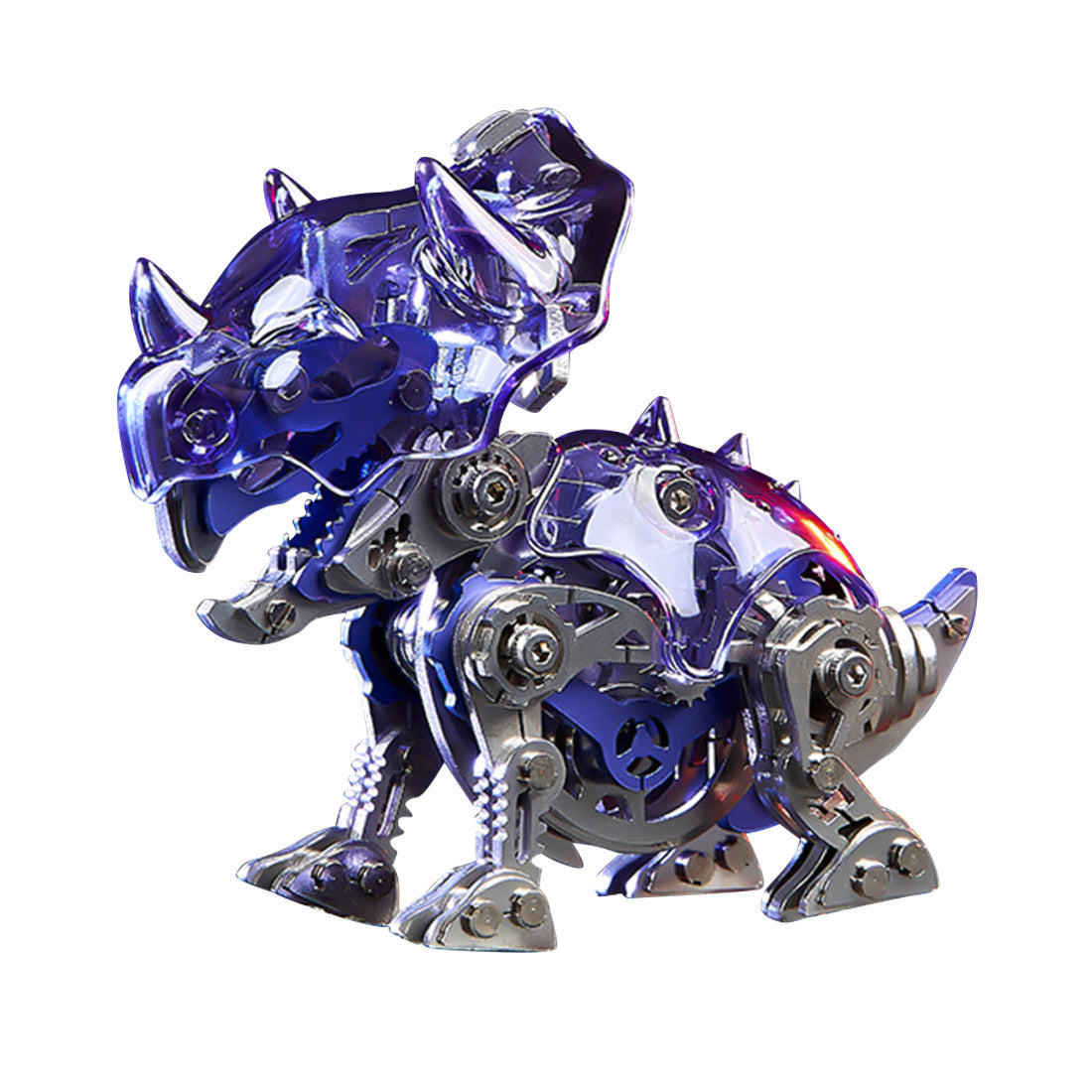 Cute 3D Metal Velociraptor DIY Model Kit - Perfect Gift for Young Dinosaur Enthusiasts 3D Puzzle Model Kit Diyengmod Triceratops