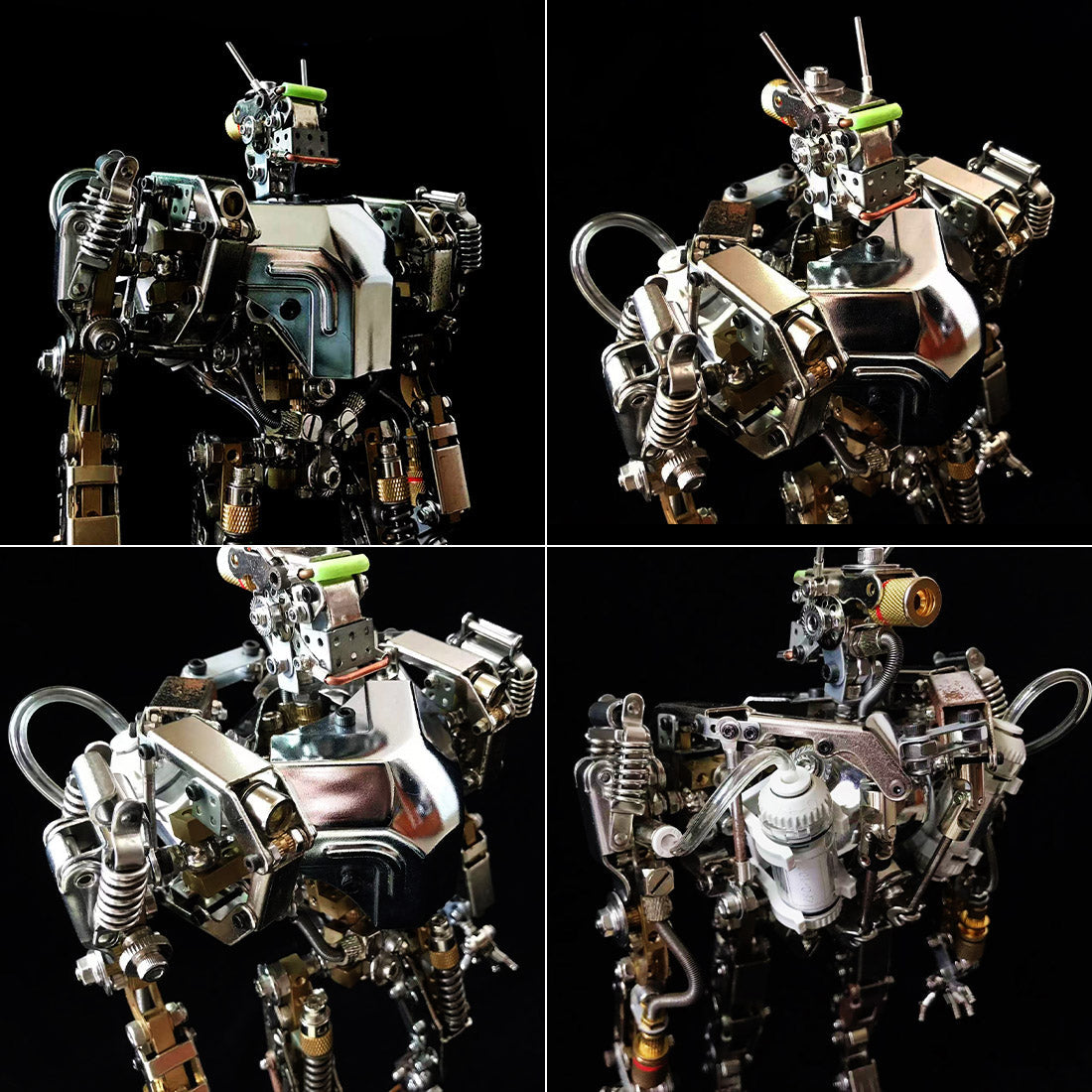 Humanoid-1 3D Metal Mech Warrior Model with Articulated Joints & LED Features - DIYEngMod 3D Puzzle Model Kit Diyengmod