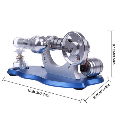 Educational Hot Air Stirling Engine Generator Model with Colorful LED and Alcohol Burner Stirling Engine with LED Diyengmod