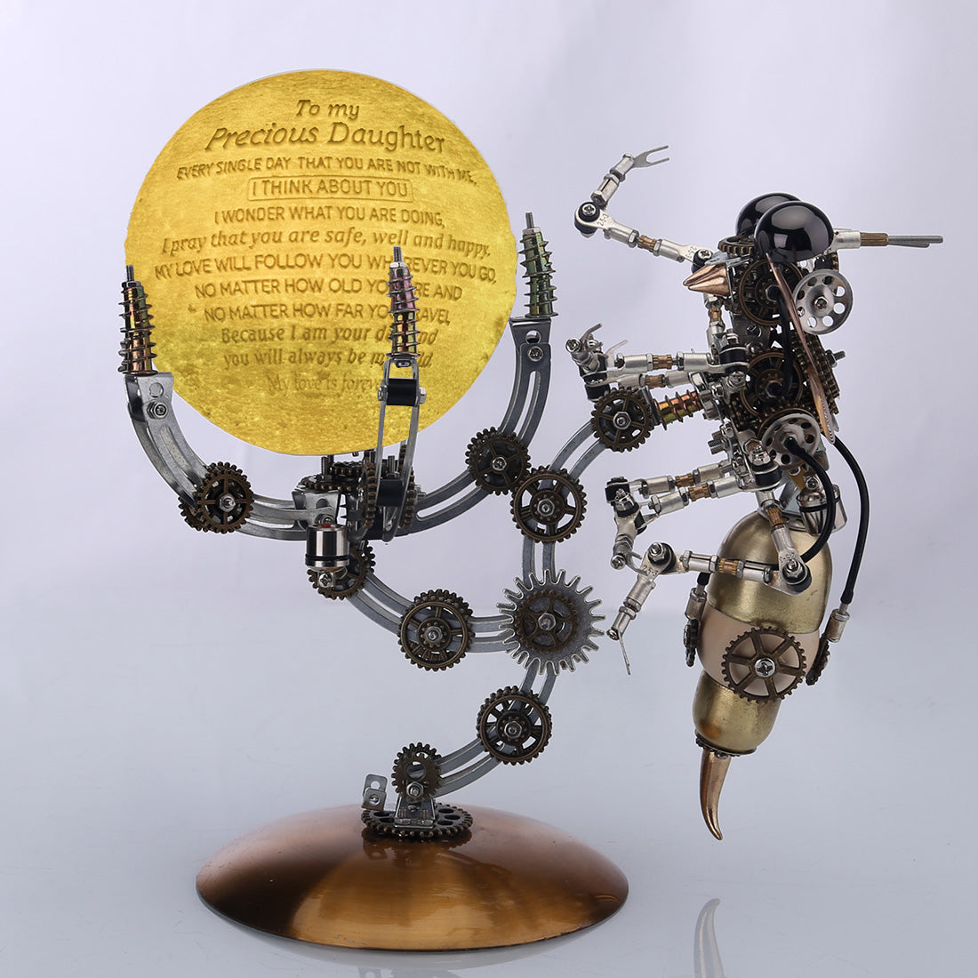 DIY 3D Steampunk Mechanical Wasp Puzzle Lamp with 16-Color Remote Control - 627PCS Home Decor Gift 3D Puzzle Model Kit Diyengmod