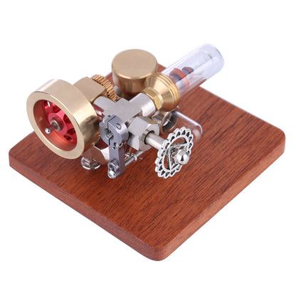 Adjustable Mini Hot Air Stirling Engine Model with Wooden Base for Science Experiment and Education Stirling Engine Diyengmod