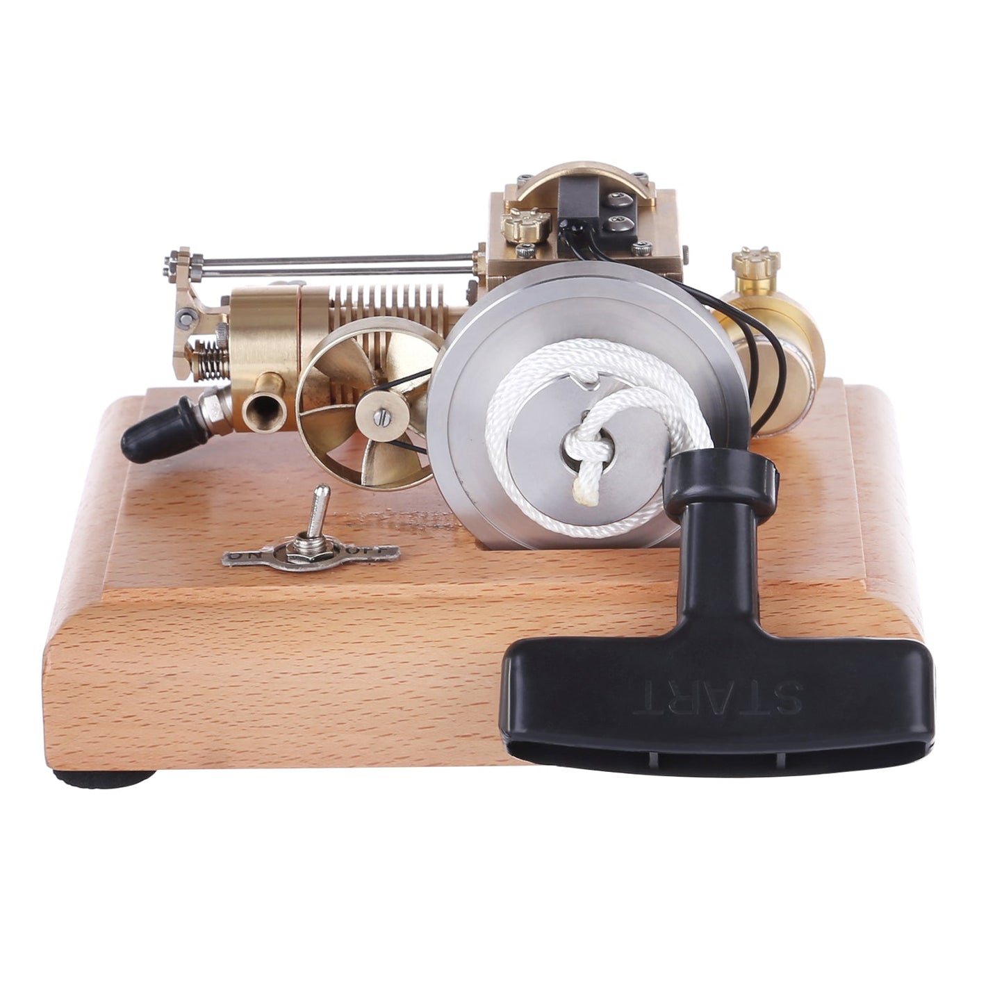 Mini 1.6cc Horizontal Air-Cooled 4-Stroke Gasoline Engine Model with Wooden Base Engine Models Diyengmod