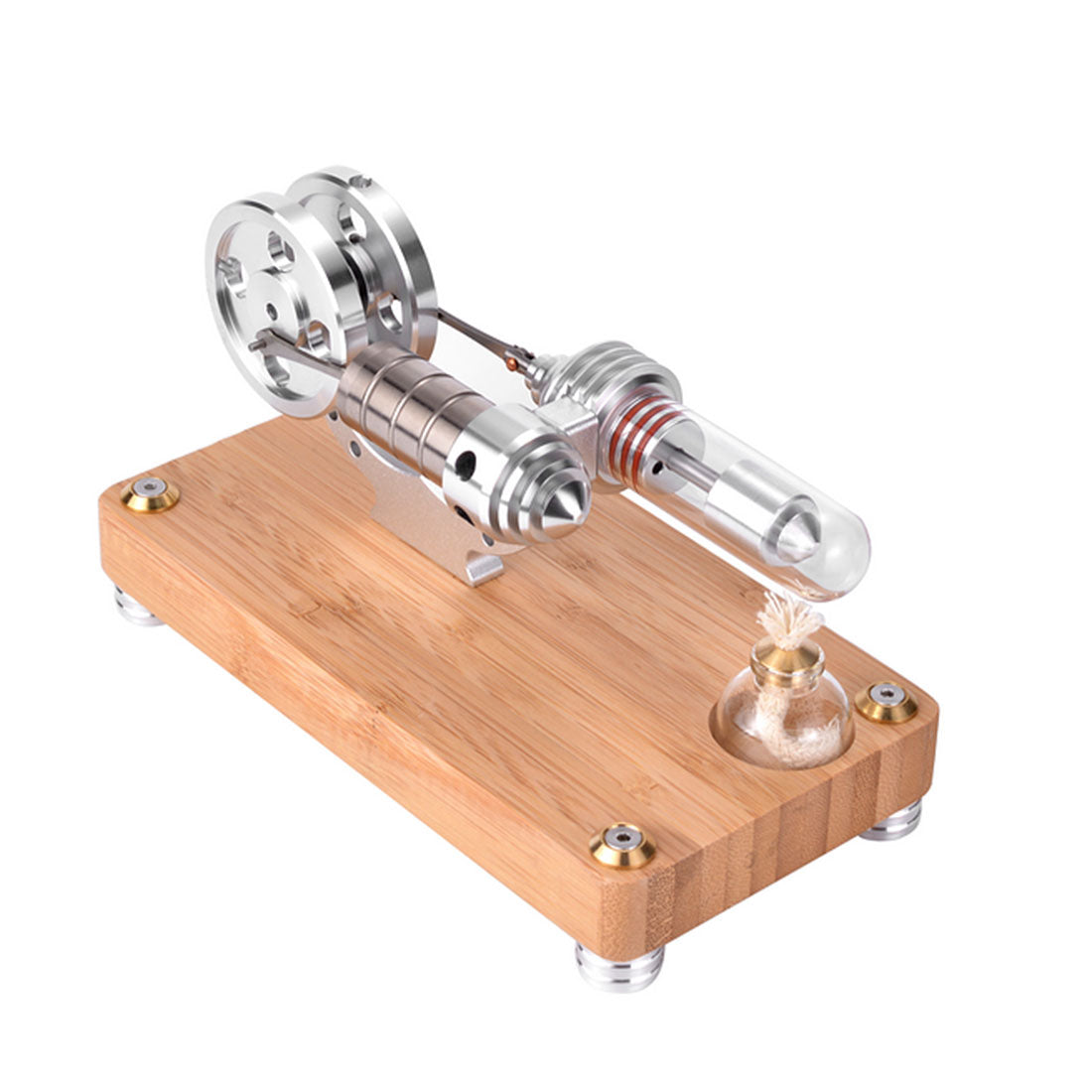 Single Cylinder γ-Shape Stirling Engine Model with Twin Flywheel for Educational Science Experiments Stirling Engine Diyengmod