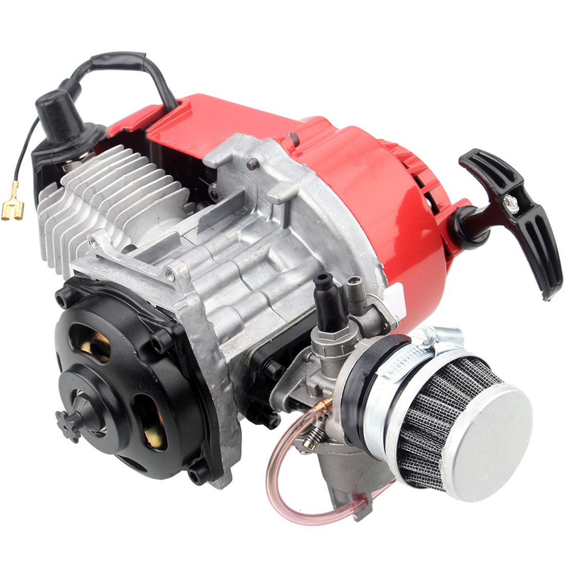 47CC Mini 2-Stroke Gasoline Engine for Beach Motorcycle and Bicycle Modifications (RTR Version - Red) RC Engine Diyengmod