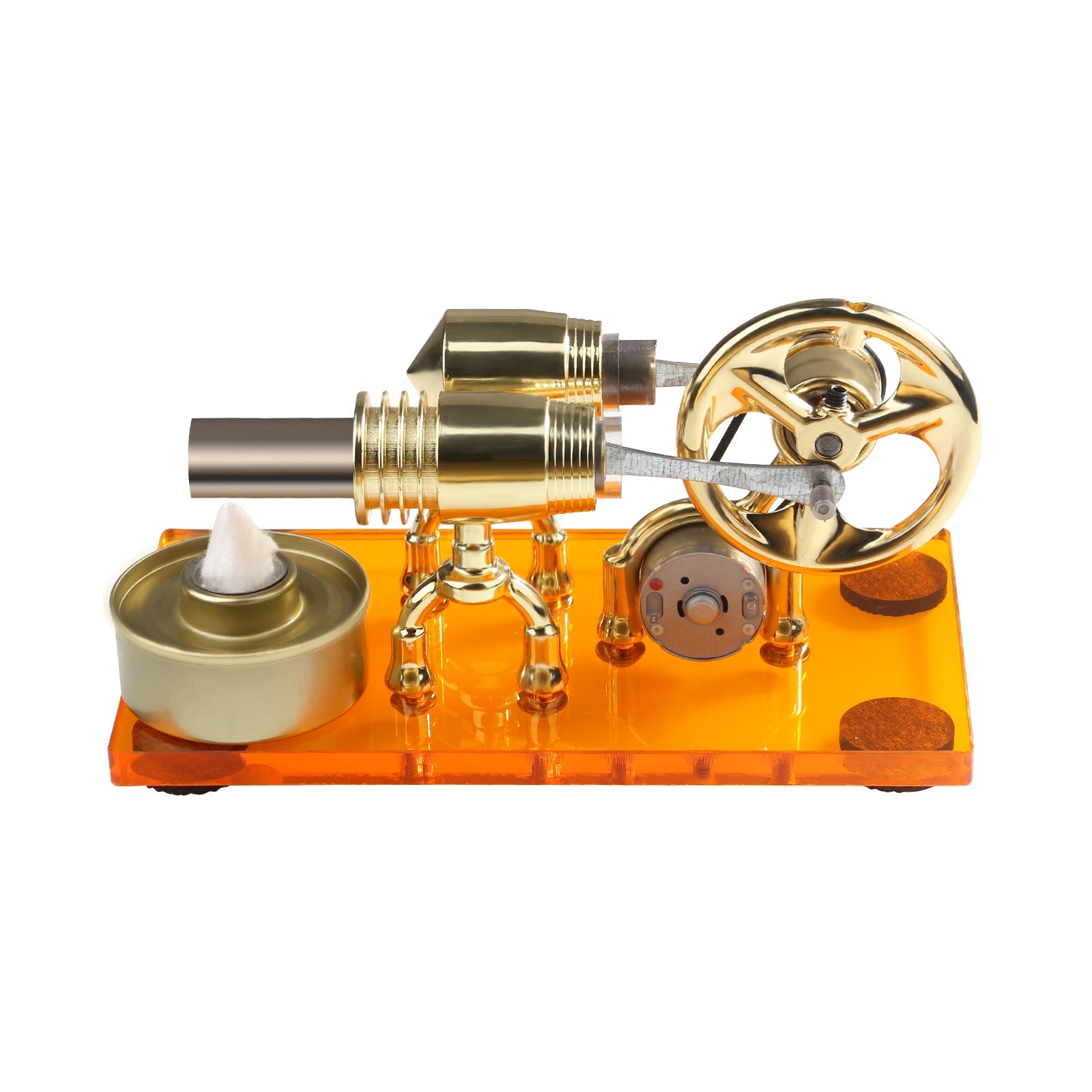 Stirling γ-Shape Hot-Air Engine Model with LED Illumination for Physics Education and Science Experiments Stirling Engine with LED Diyengmod