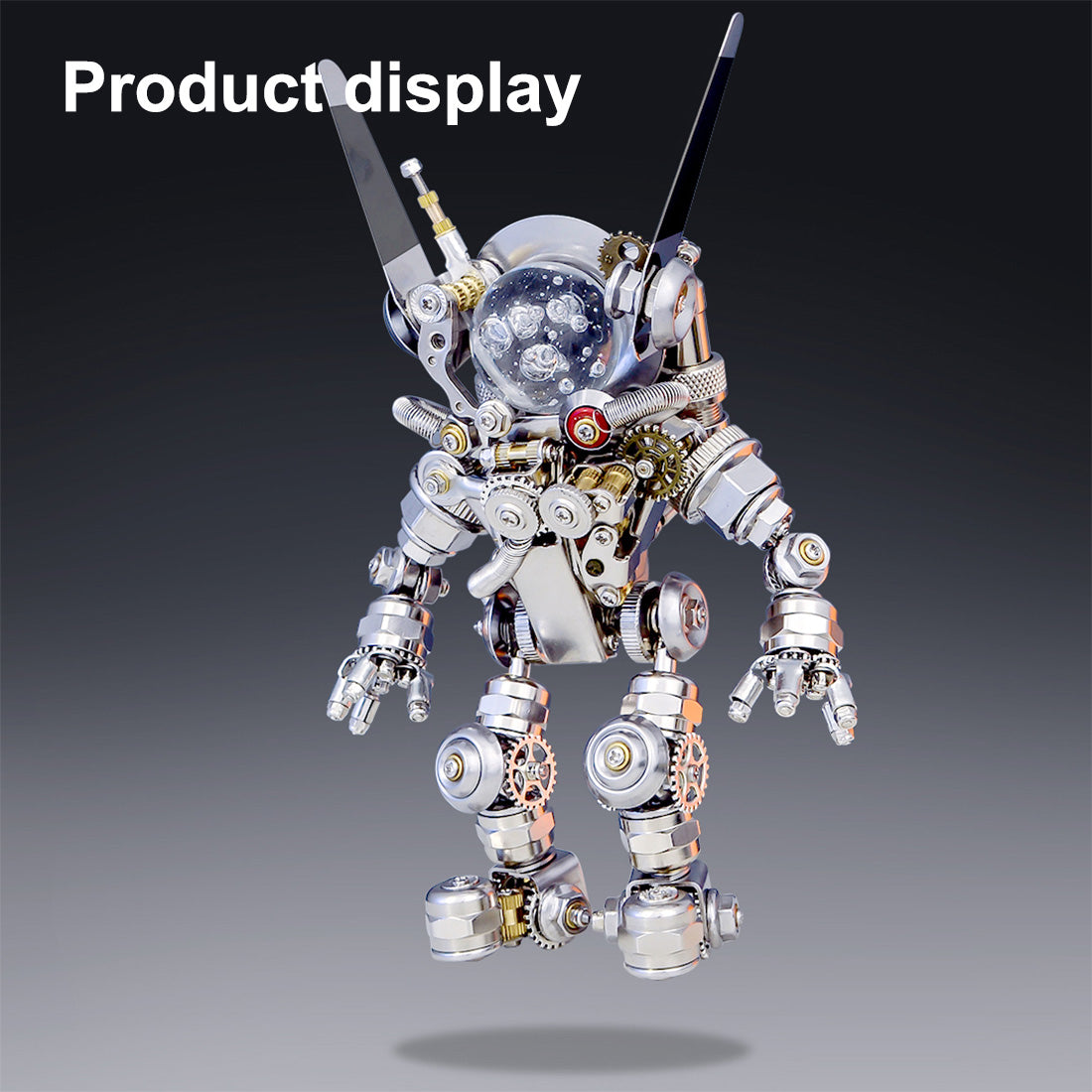 Illuminated 3D Metal Mechanical Rabbit Model Kit - Sci-fi Aerospace Punk Toy Set with Stand - 500 Pieces 3D Puzzle Model Kit Diyengmod