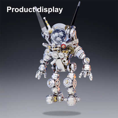 Illuminated 3D Metal Mechanical Rabbit Model Kit - Sci-fi Aerospace Punk Toy Set with Stand - 500 Pieces 3D Puzzle Model Kit Diyengmod