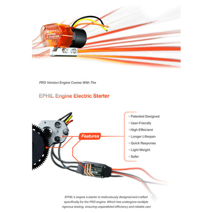 EPHIL X-38cc-S Pro Two-Stroke Electric Start Gasoline Engine for Fixed-Wing Aircraft Models Engine Models Diyengmod