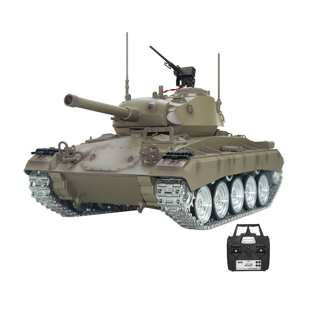 1/16 Scale Remote Control US M24 Light Tank Model with Realistic Smoke and Sound Effects - DIYEngMod RC Tank Diyengmod Metal Upgraded Version