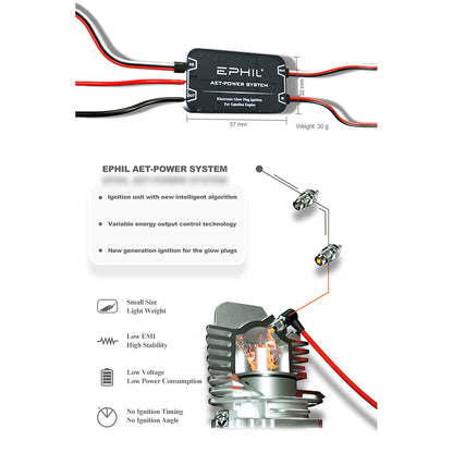 EPHIL XG-38cc-R Pro Electric Start Two-Stroke Gasoline Engine for Fixed-Wing Aircraft Models Engine Models Diyengmod