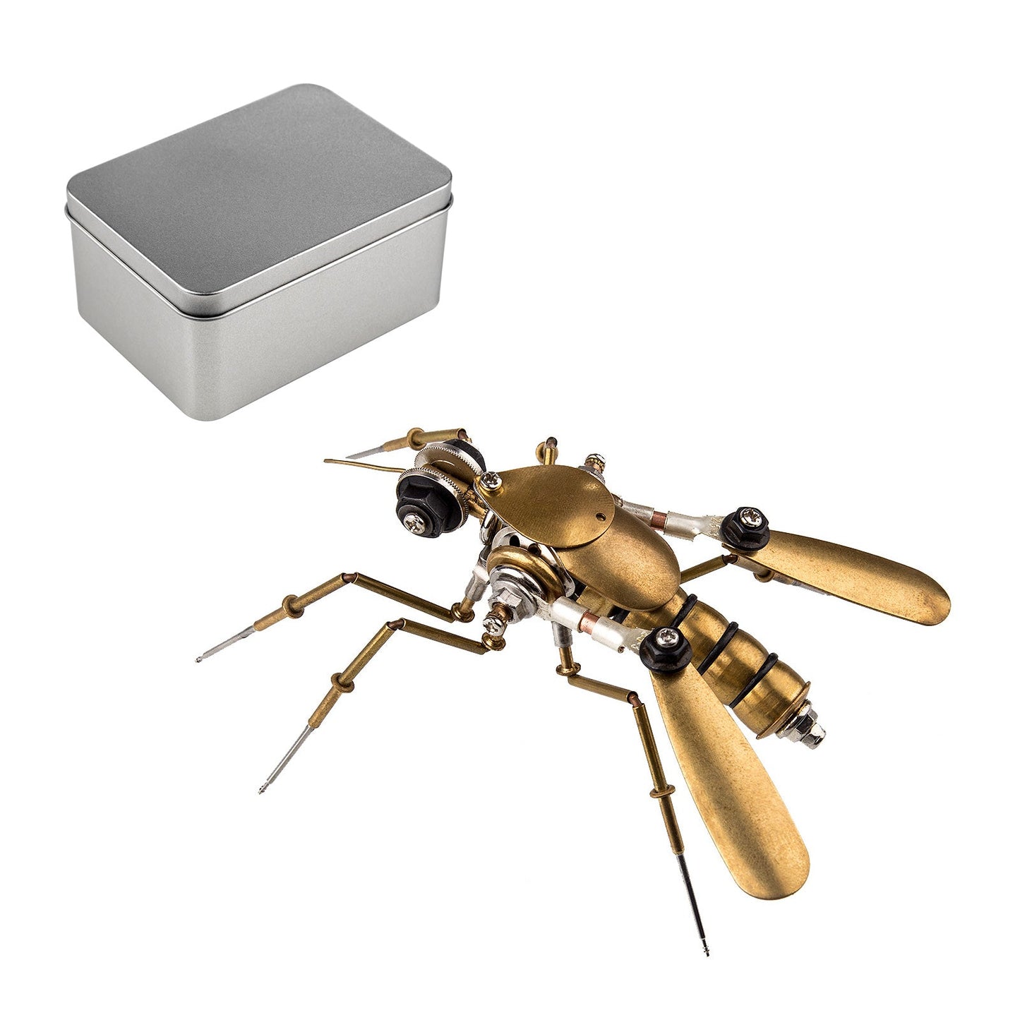 90-Piece Steampunk Metal Mosquito Model Kit for Creative Home Decor 3D Puzzle Model Kit Diyengmod