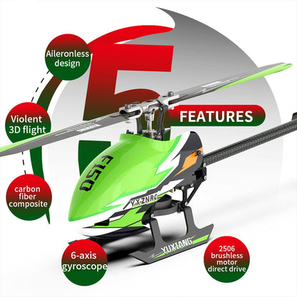 YU XIANG F150 RTF Brushless RC Helicopter Model with 6CH Remote Control - 2.4G Technology RC Airplane Diyengmod