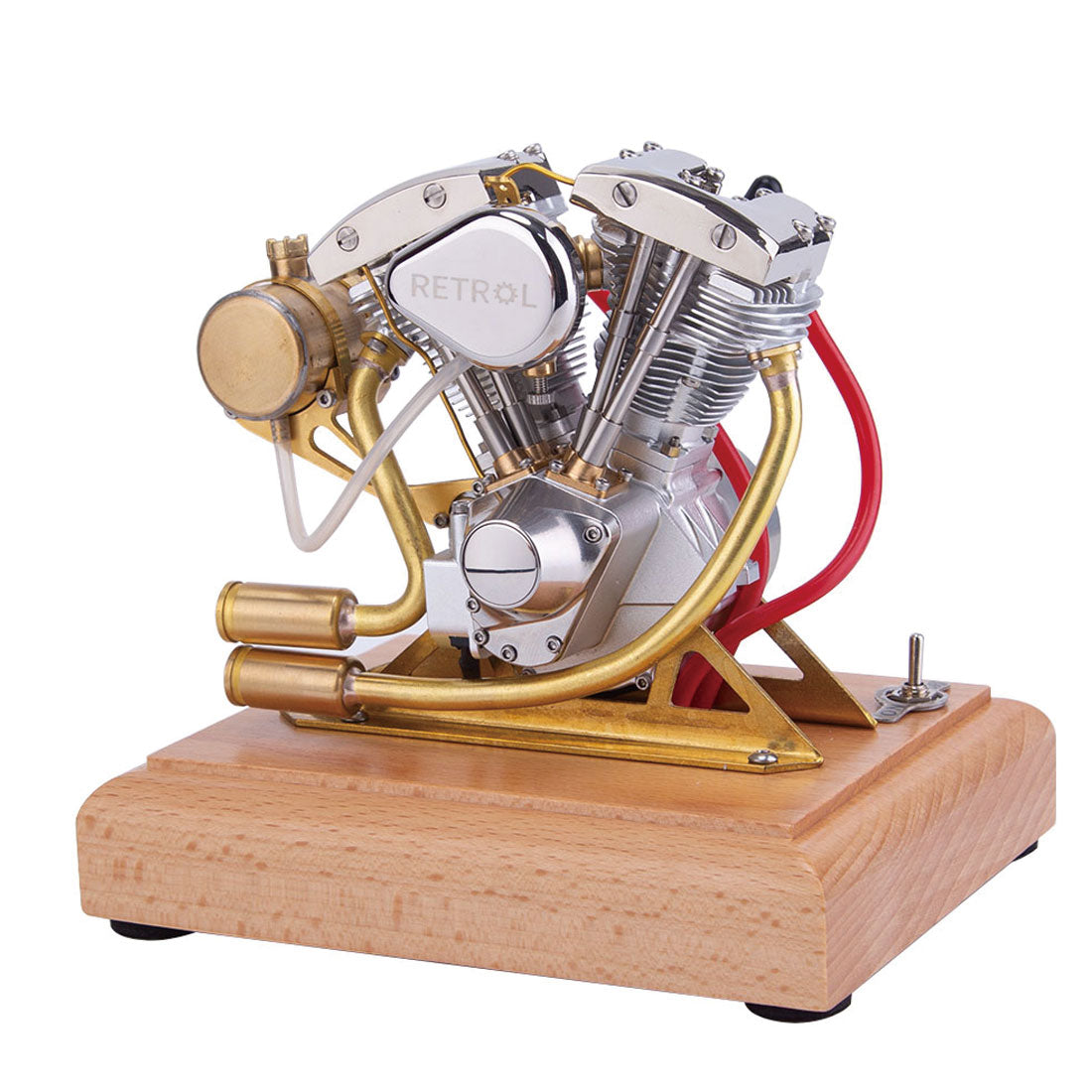 RETROL R31 Vintage V-Twin 4.2CC Four-Stroke Gasoline Engine Model for Motorcycle Enthusiasts Engine Model Diyengmod