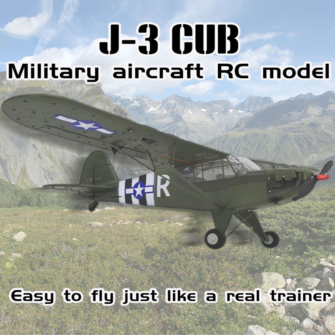 1/16 Scale WWII PIPER J-3 CUB Ready-to-Fly RC Aircraft - 4 Channel Brushless Model Plane RC Airplane Diyengmod