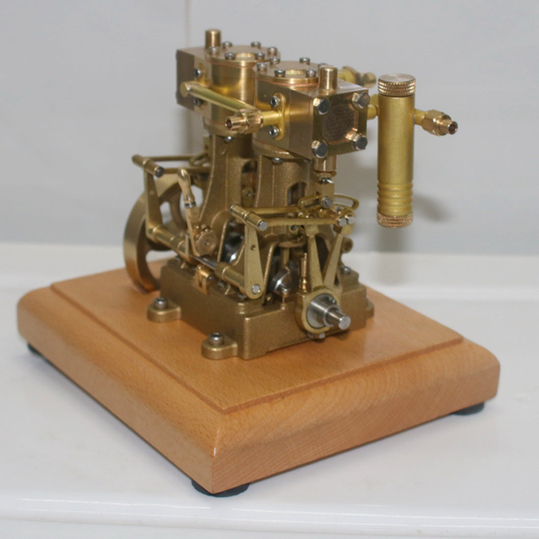 M30 Mini Retro Double-cylinder Steam Engine Model with Speed Reducer for Hobbyists Engine Models Diyengmod