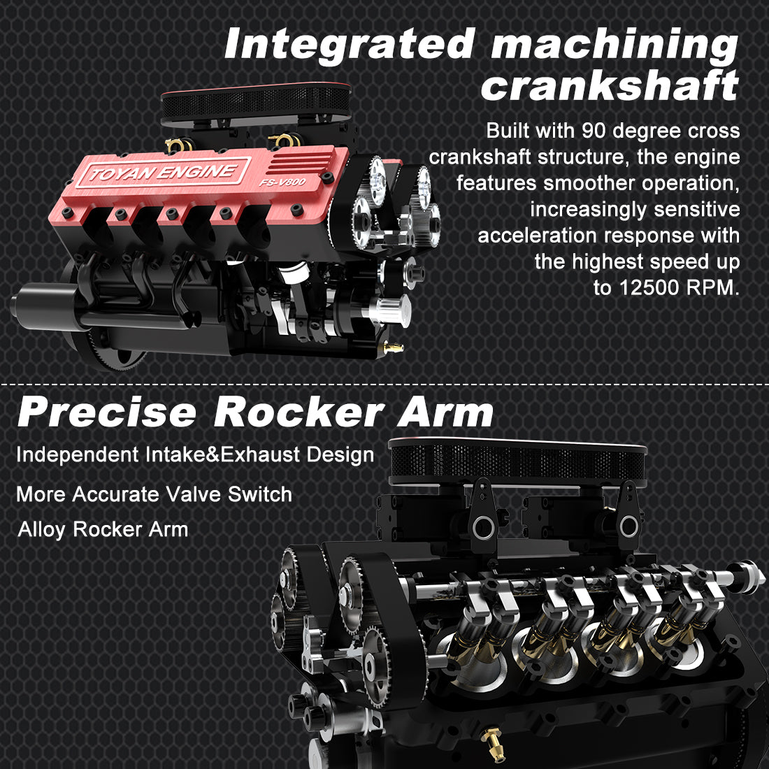 TOYAN 28cc V8 Engine FS-V800 Model Kit with Supercharger and Accessories RC Engine Diyengmod