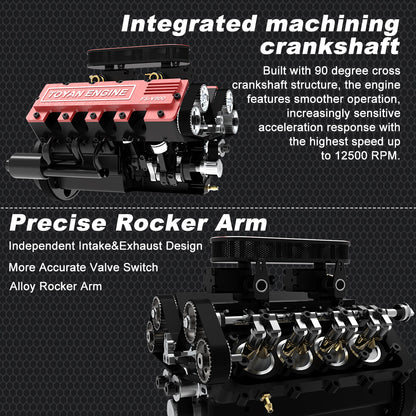 TOYAN 28cc V8 Engine FS-V800 Model Kit with Supercharger and Accessories RC Engine Diyengmod