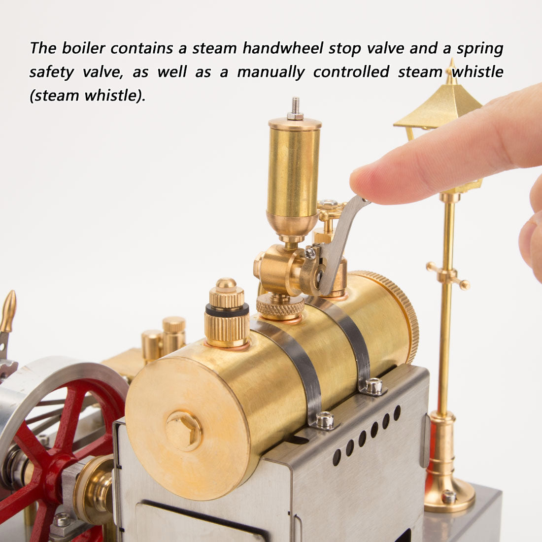 RETROL SE-02 Complete Metal Stationary Steam Engine Kit with Functional Boiler, Generator, and Illuminating Street Lamp Steam Engine Diyengmod