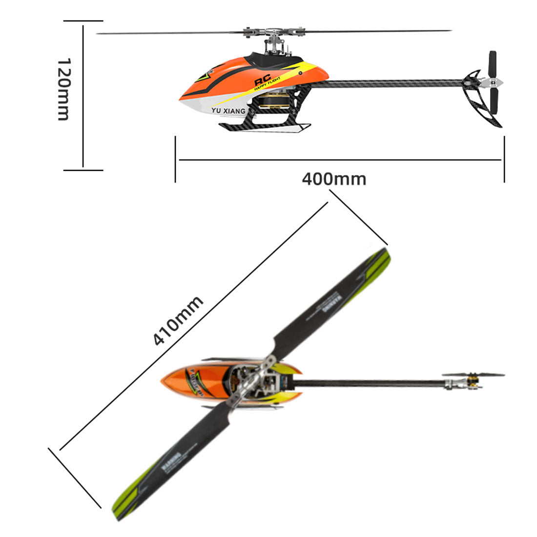 YUXIANG F180V2 2.4G 6CH Flybarless RC Helicopter - Ready-to-Fly Model RC Airplanes Diyengmod