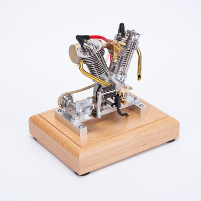 Hoglet V2 4.2CC V-Twin Four-Stroke Mini Retro Motorcycle Engine with Pedal Start Engine Models Diyengmod