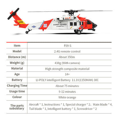 YUXIANG YXZNRC F09-S 1/47 Scale Brushless RC Helicopter with 2.4G 6CH Control - Ready to Fly RC Airplane Diyengmod