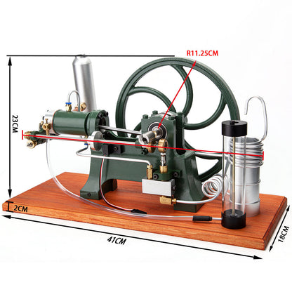 Vintage Inspired Horizontal Hot-Bulb Steam Engine Model with Water Cooling System - DiyEngMod