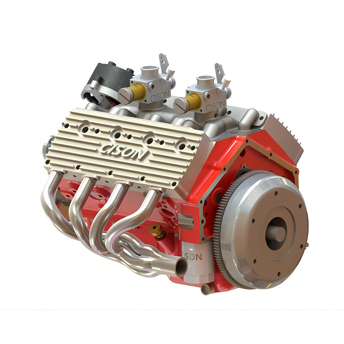 CISON 44CC V8 Engine Model Kit - 1/6 Scale Water-Cooled 4-Stroke Gasoline Engine for RC and Collectors Engine Model Diyengmod Flathead V8