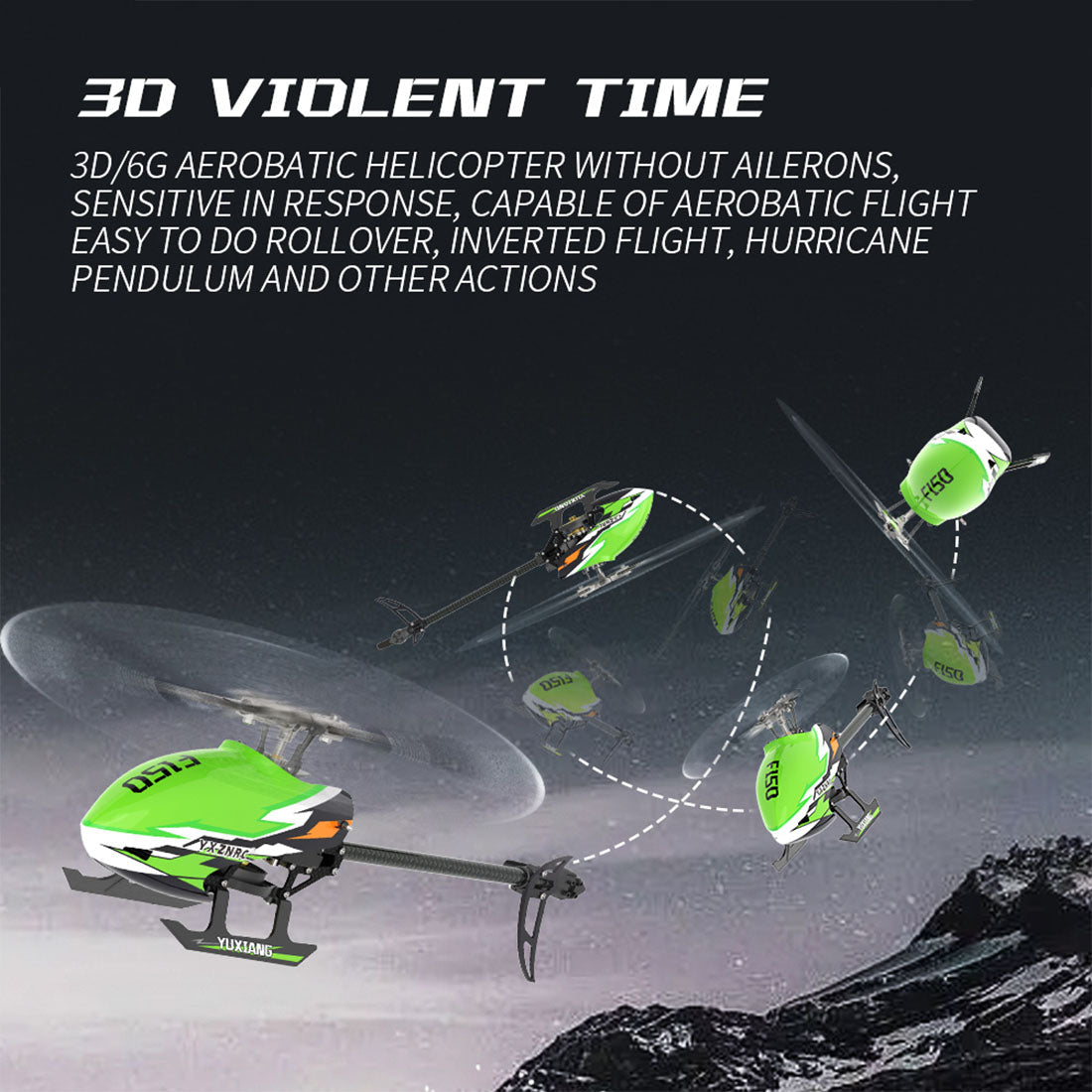 YU XIANG F150 RTF Brushless RC Helicopter Model with 6CH Remote Control - 2.4G Technology RC Airplane Diyengmod