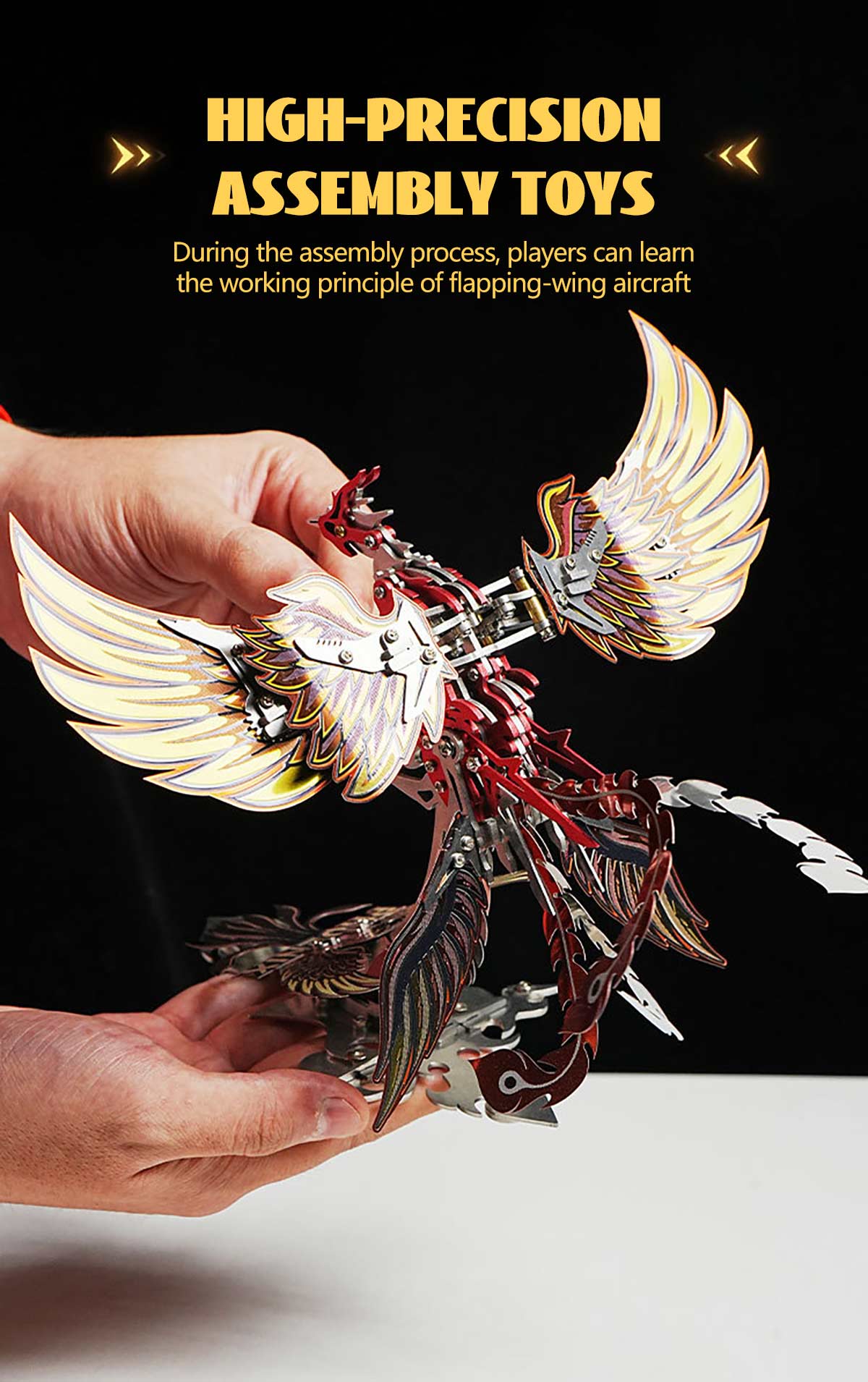 Steampunk Phoenix 3D Metal Assembly Model Kit with Mechanical Gear System - DIY Eng Mod 3D Puzzle Model Kit Diyengmod