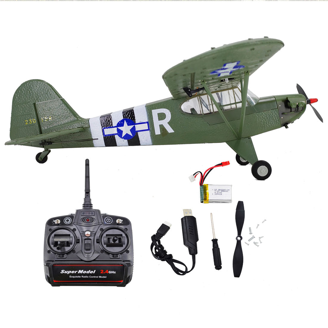 1/16 Scale WWII PIPER J-3 CUB Ready-to-Fly RC Aircraft - 4 Channel Brushless Model Plane RC Airplane Diyengmod