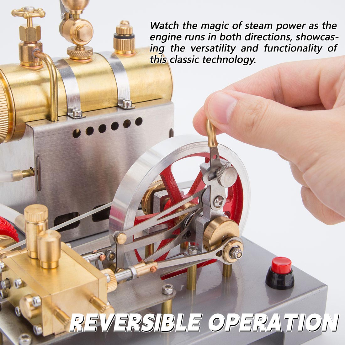 RETROL SE-02 Complete Metal Stationary Steam Engine Kit with Functional Boiler, Generator, and Illuminating Street Lamp Steam Engine Diyengmod