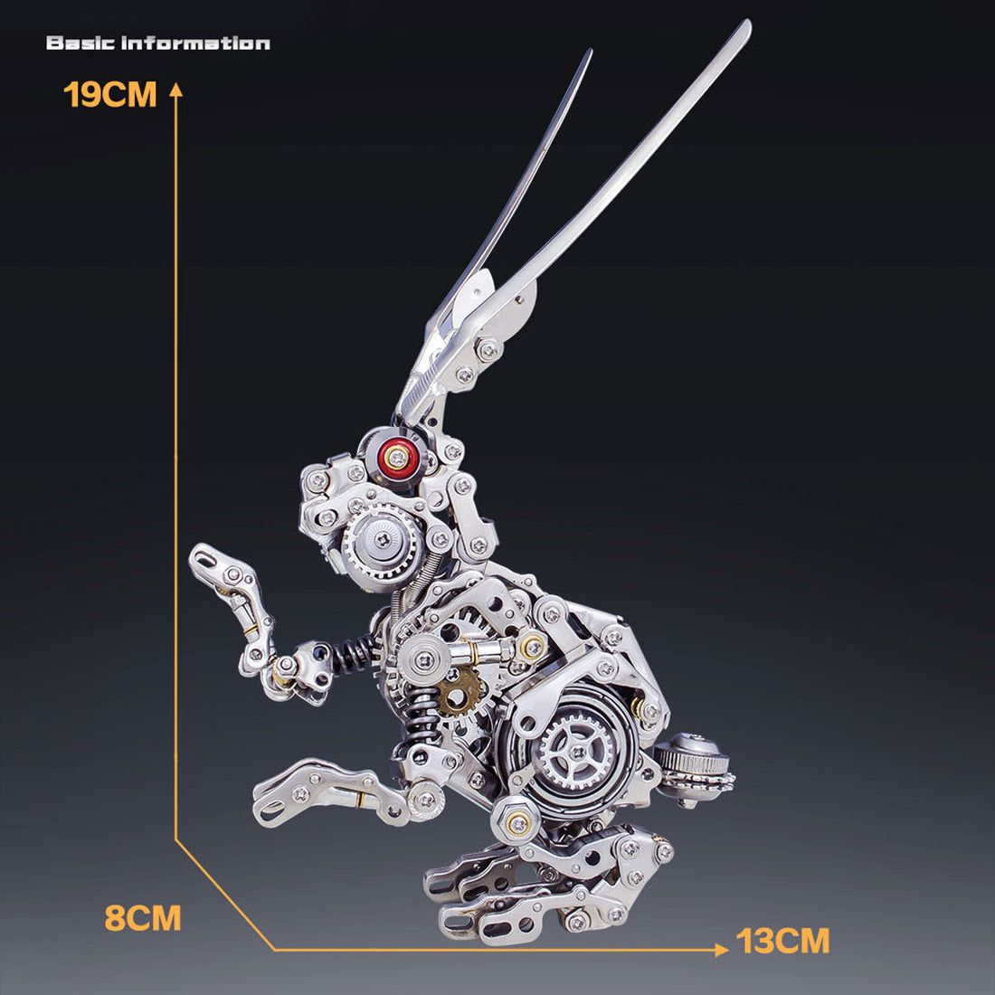 Punk-Inspired 3D Mechanical Rabbit Model Kit - 500-Piece DIY Metal Puzzle 3D Puzzle Model Kit Diyengmod