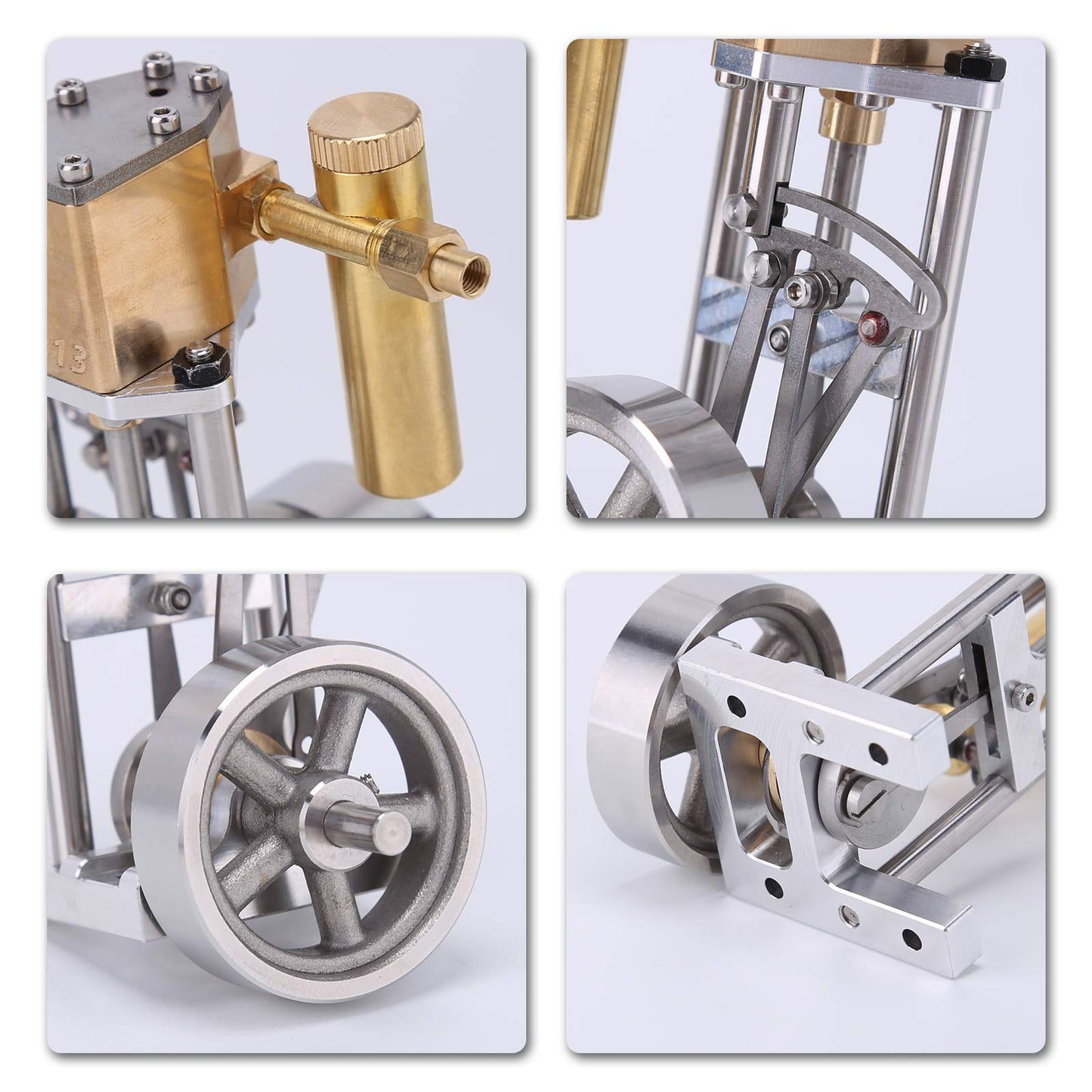 Mini Vertical Steam Engine Model with Reversing Mechanism – V1313 Steam-Powered Mechanical Kit Steam Engine Diyengmod