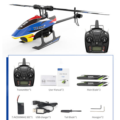 YU XIANG F120 2.4G 6CH Brushless RC Helicopter Model - RTF Edition with Right Hand Throttle RC Airplane Diyengmod