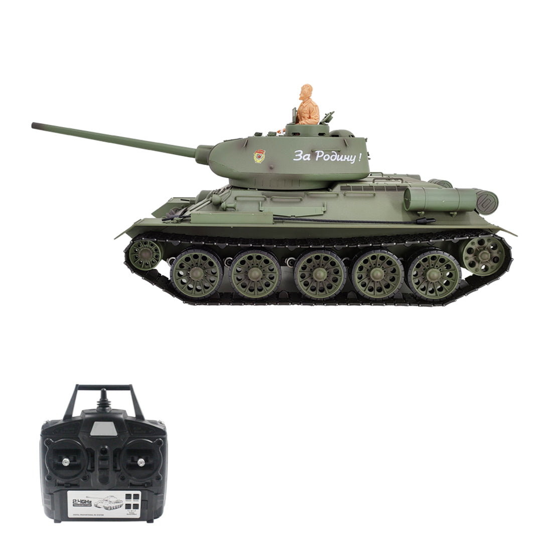 1/16 Scale T34/85 RC Battle Tank - Upgraded 2.4G Remote Control Model (Army Green) - DIYEngMod RC Tank Diyengmod