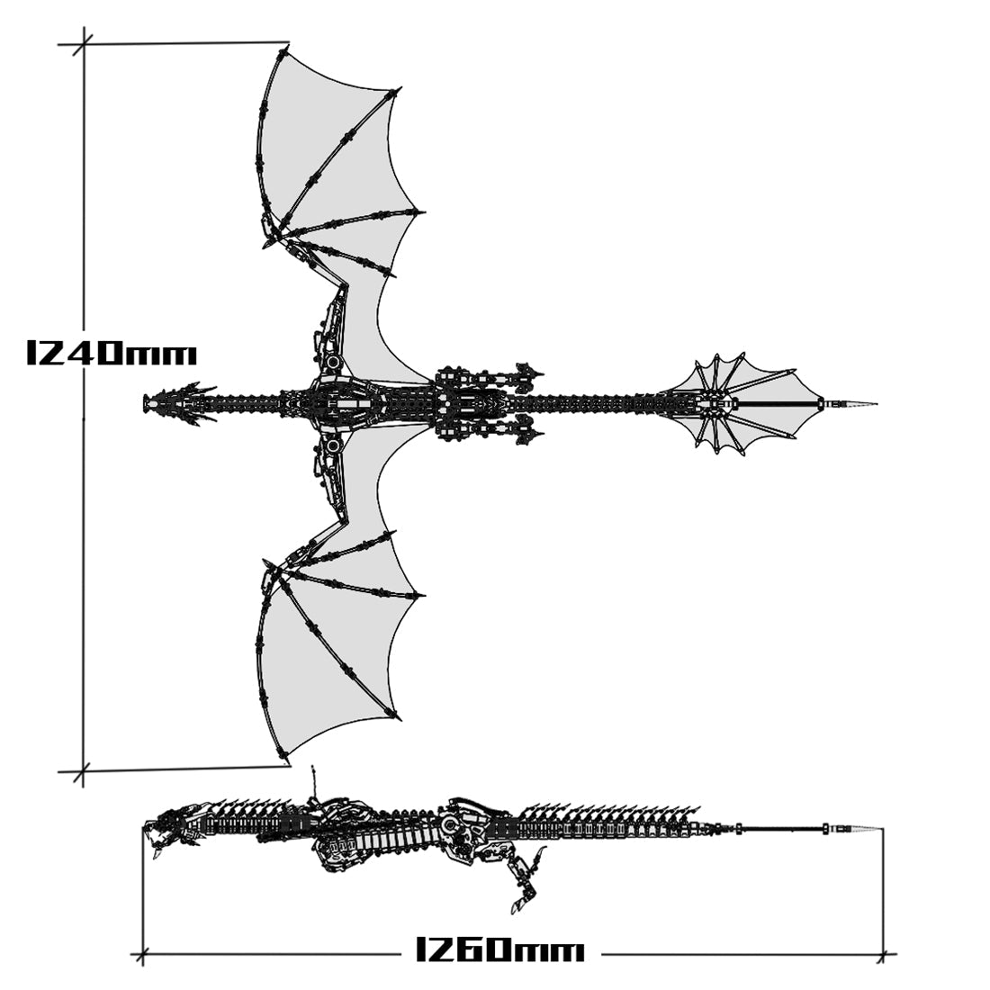 Metal 3D Aurora Dragon Assembly Model Kit - Bloodthirsty Edition (3000+PCS) 3D Puzzle Model Kit Diyengmod