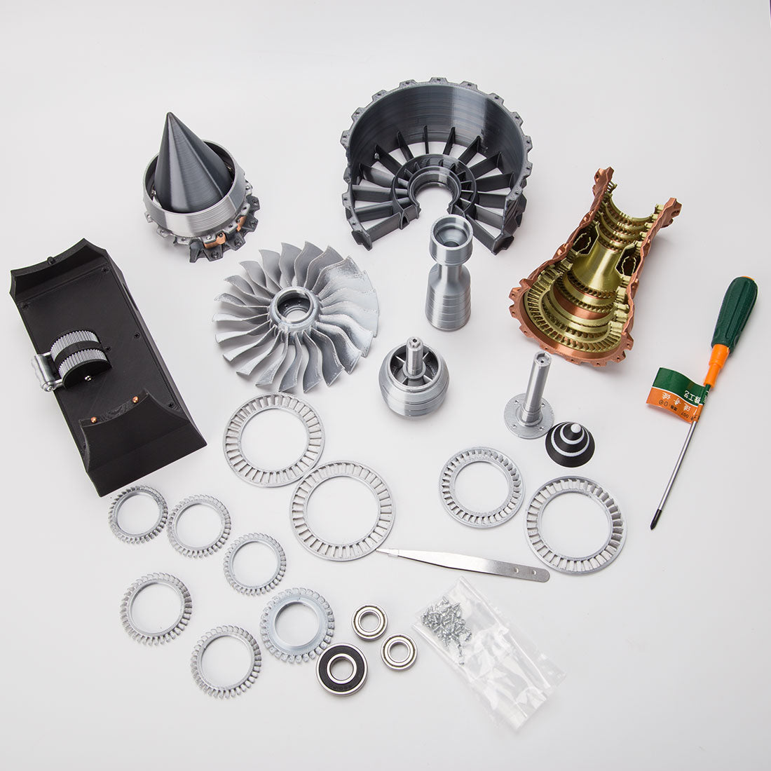 SKYMECH TR900 Dynamic 3D Printed Functional Turbofan Engine Assembly Kit Aero Engine Diyengmod