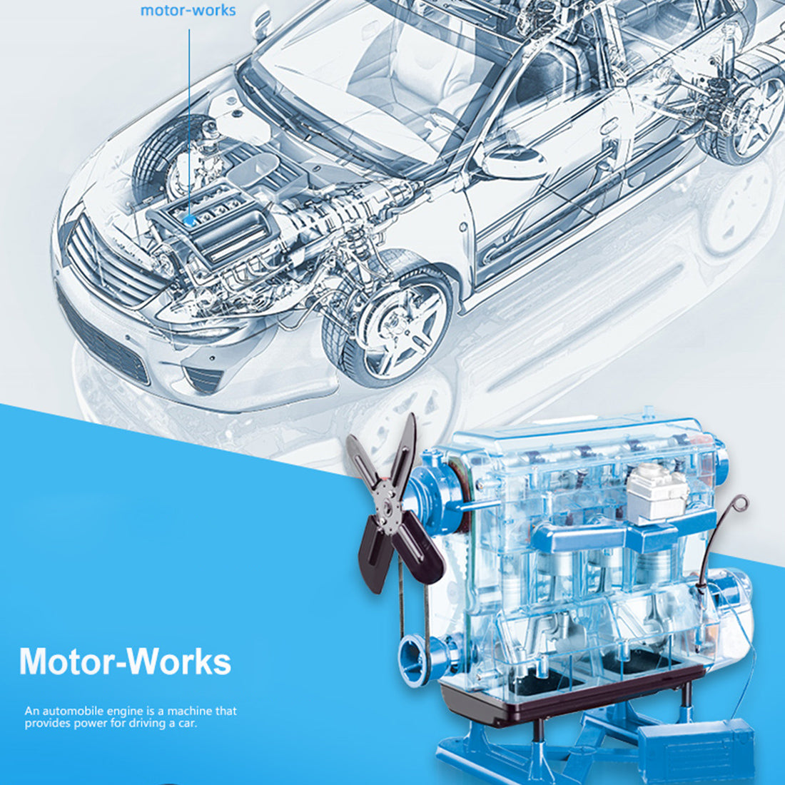 Build Your Own 4-Cylinder Combustion Engine Model Kit - Smithsonian Motor Works Advanced Science DIY Kit DIY Engine Diyengmod