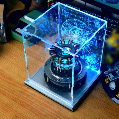 Magnetic Levitation MK1 Arc Reactor LED Desk Ornament - Floating & Rotating Tech Display Experiment Model Diyengmod