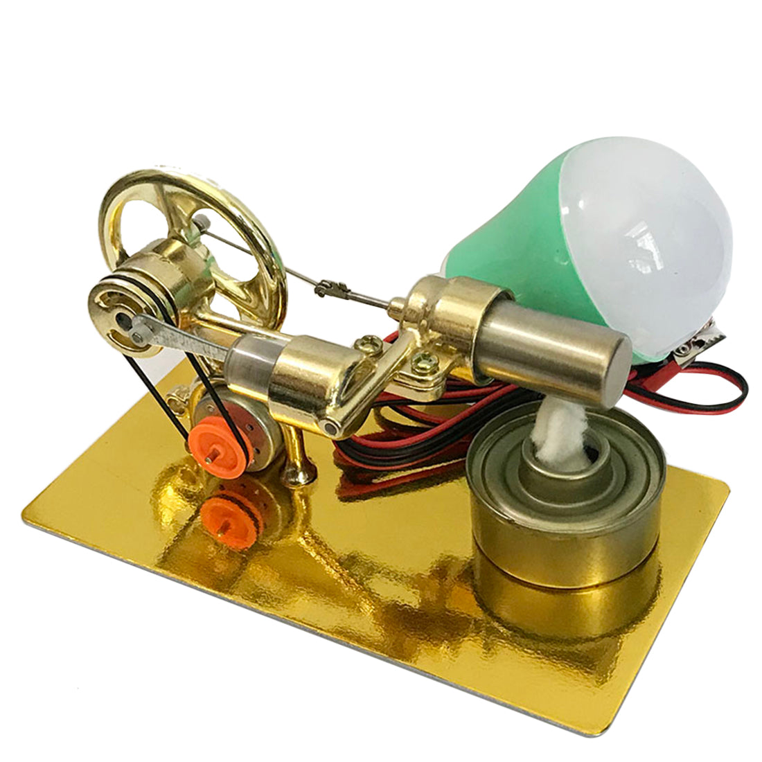 Single Cylinder Stirling Engine DIY Kit with LED Bulb for Educational Experiments Stirling Engine Diyengmod