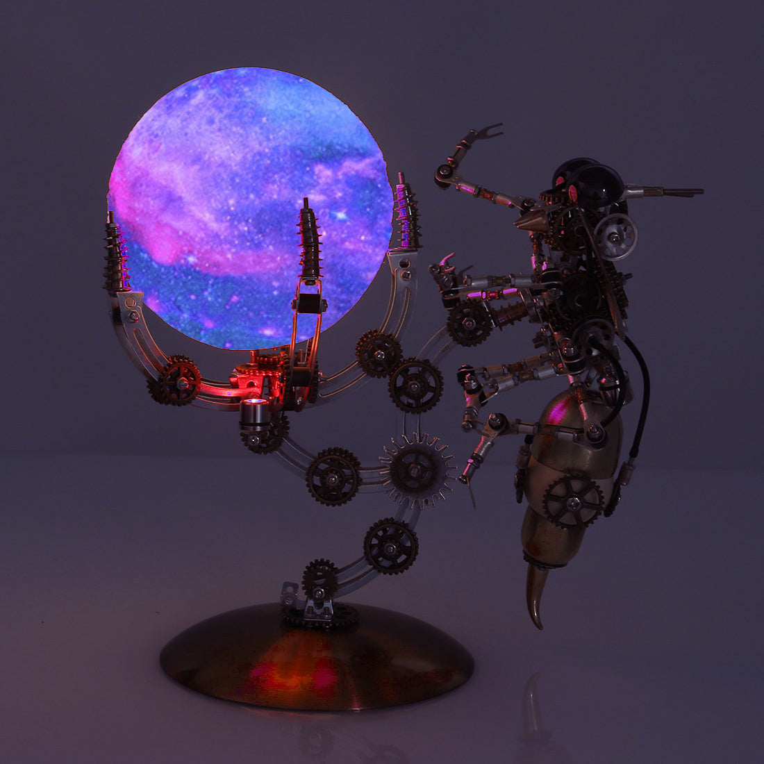 DIY 3D Steampunk Mechanical Wasp Puzzle Lamp with 16-Color Remote Control - 627PCS Home Decor Gift 3D Puzzle Model Kit Diyengmod