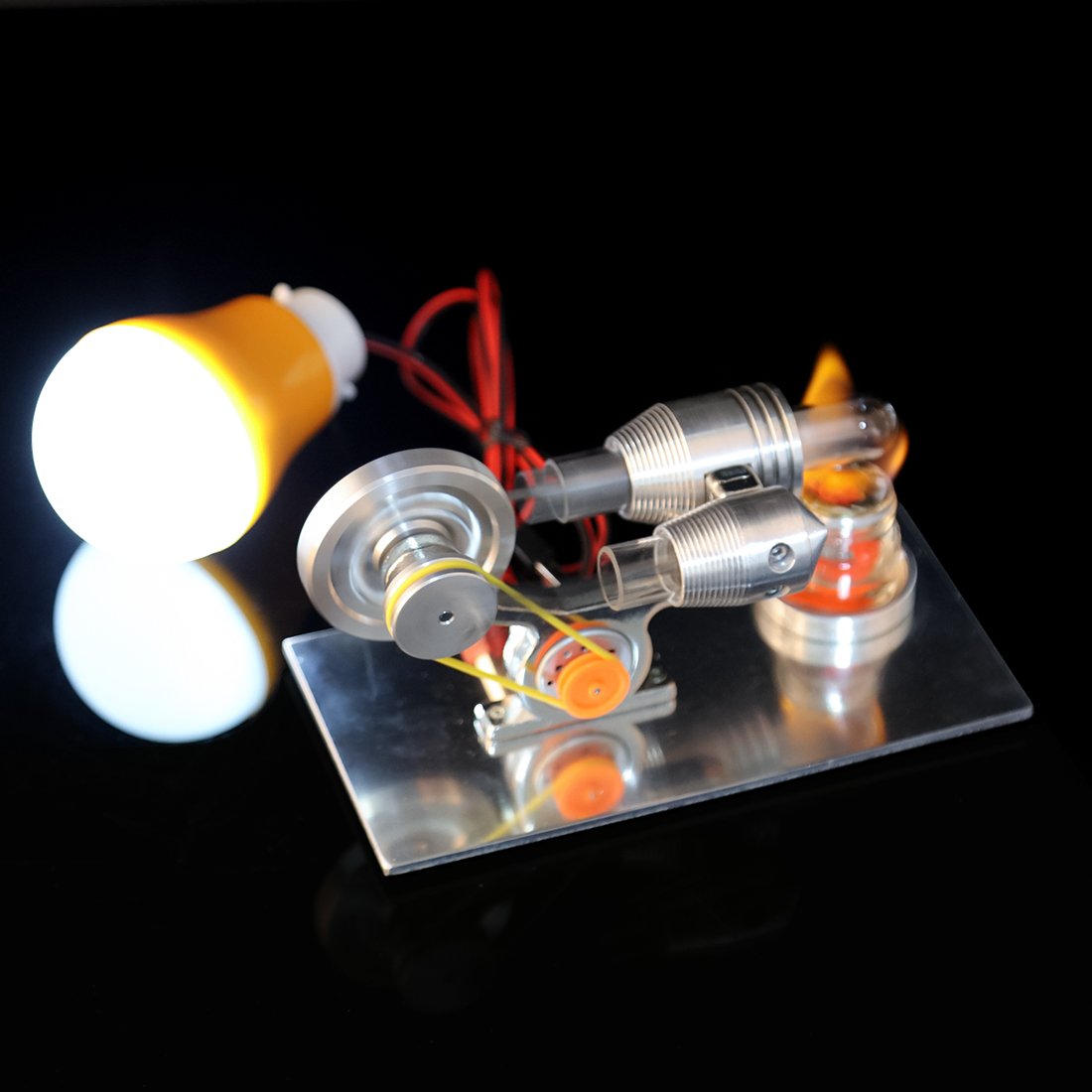 DIY Stirling Engine Kit with LED Light - Fun Educational Model for Science Experiments Stirling Engine with LED Diyengmod