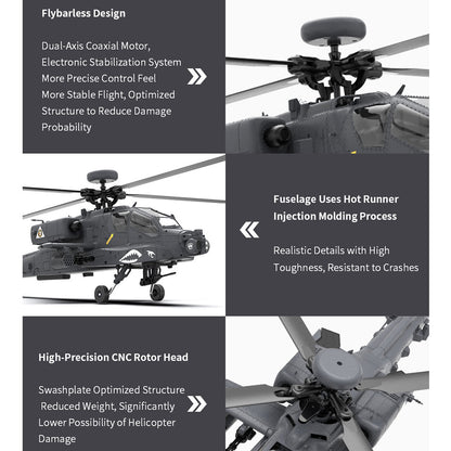 YU XIANG F11-S AH64 1/32 Scale Remote Control Apache Helicopter with GPS and 3D Stunt Capabilities RC Airplanes Diyengmod