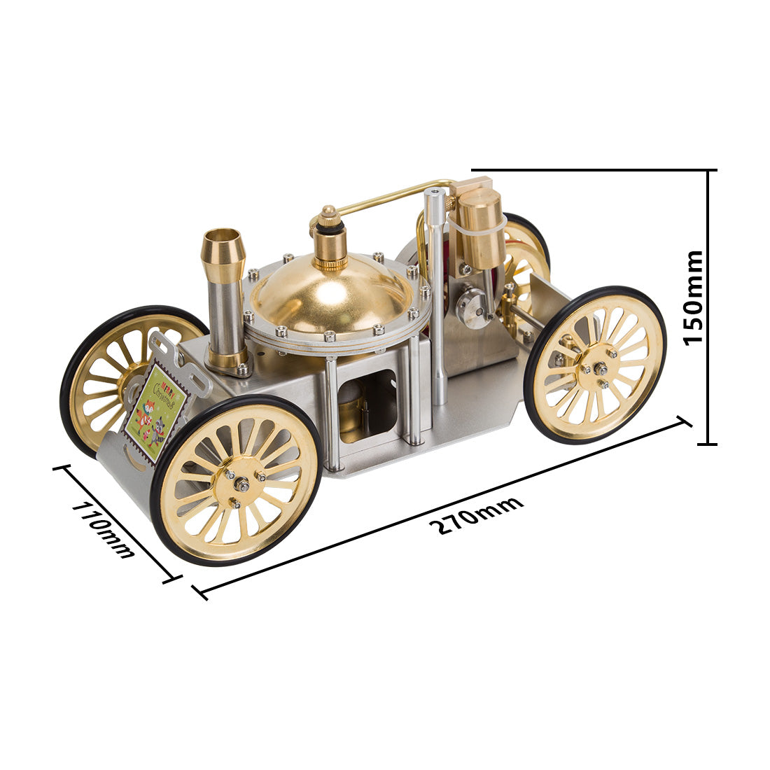 ENJOMOR Vintage Steam-Powered Automobile Model - Retro Educational STEM Toy for Christmas Gift Collection Engine Model Diyengmod